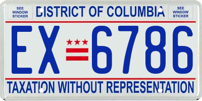 DC license plate EX6786