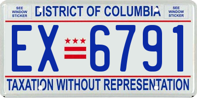 DC license plate EX6791