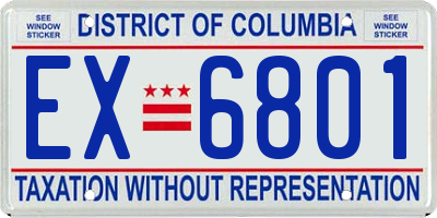 DC license plate EX6801