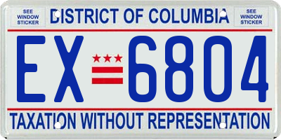 DC license plate EX6804
