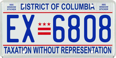 DC license plate EX6808