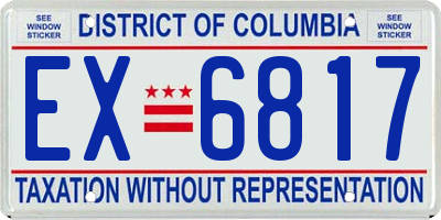 DC license plate EX6817