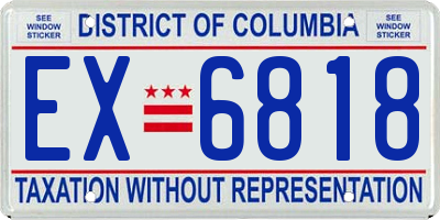 DC license plate EX6818