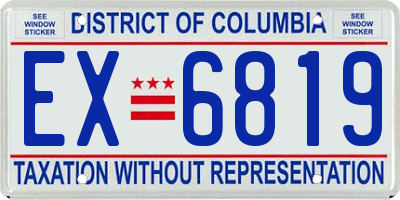 DC license plate EX6819