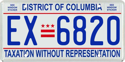 DC license plate EX6820