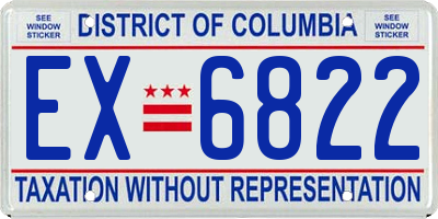 DC license plate EX6822