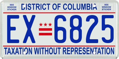 DC license plate EX6825