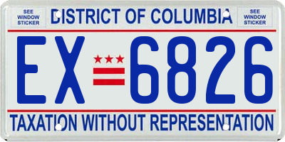 DC license plate EX6826