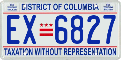 DC license plate EX6827