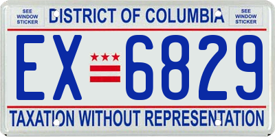 DC license plate EX6829