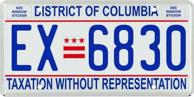 DC license plate EX6830