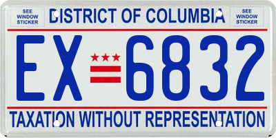 DC license plate EX6832