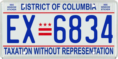 DC license plate EX6834