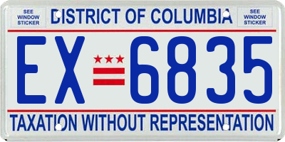 DC license plate EX6835