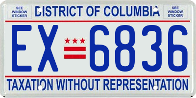 DC license plate EX6836