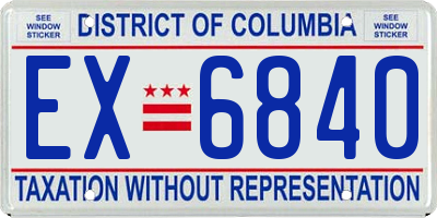 DC license plate EX6840