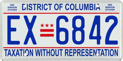 DC license plate EX6842