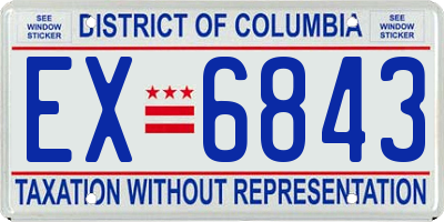 DC license plate EX6843
