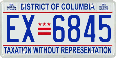 DC license plate EX6845