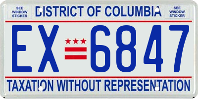 DC license plate EX6847
