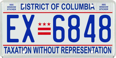 DC license plate EX6848