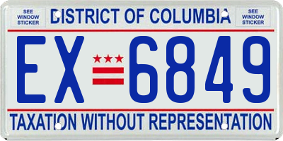 DC license plate EX6849