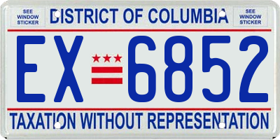 DC license plate EX6852