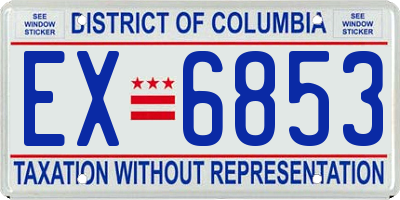 DC license plate EX6853