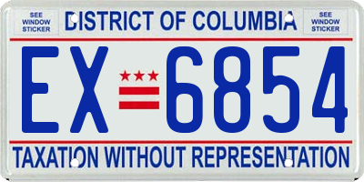 DC license plate EX6854