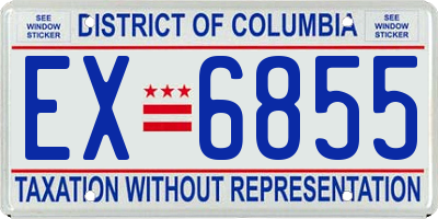 DC license plate EX6855