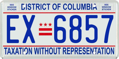DC license plate EX6857