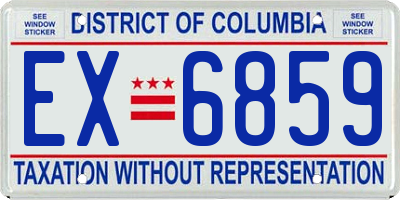 DC license plate EX6859