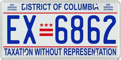 DC license plate EX6862