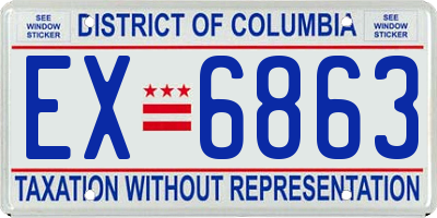 DC license plate EX6863