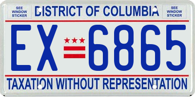 DC license plate EX6865