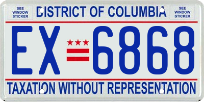 DC license plate EX6868