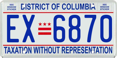 DC license plate EX6870