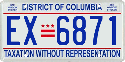 DC license plate EX6871