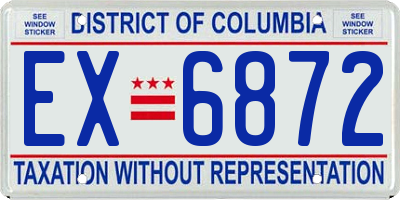 DC license plate EX6872