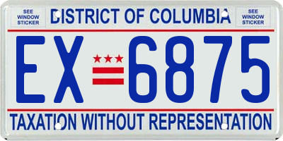 DC license plate EX6875