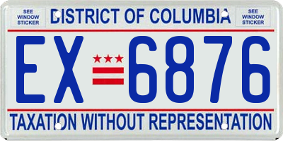 DC license plate EX6876
