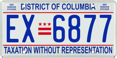 DC license plate EX6877