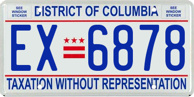 DC license plate EX6878
