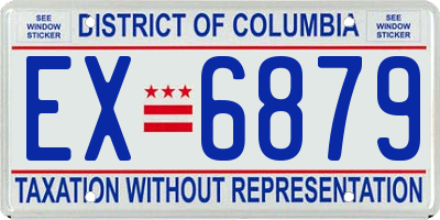 DC license plate EX6879