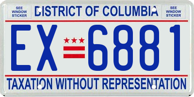 DC license plate EX6881