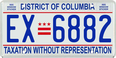 DC license plate EX6882