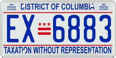 DC license plate EX6883