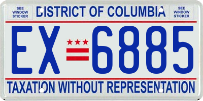 DC license plate EX6885