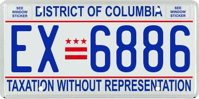 DC license plate EX6886