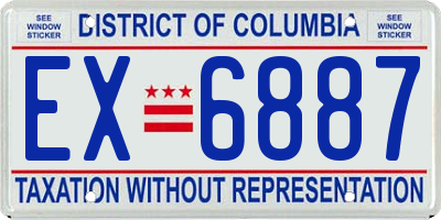 DC license plate EX6887